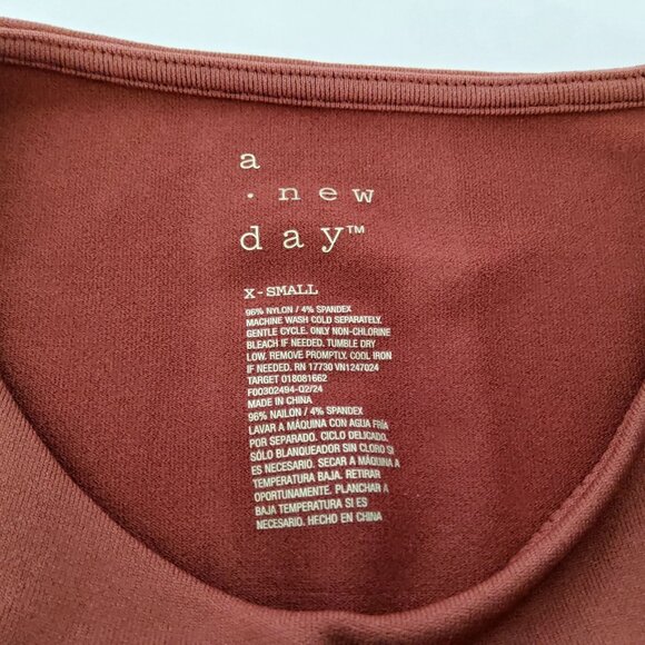 A New Day Rust Long Sleeve Bodysuit X-Small Cotton Blend Machine washable - Picture 4 of 5